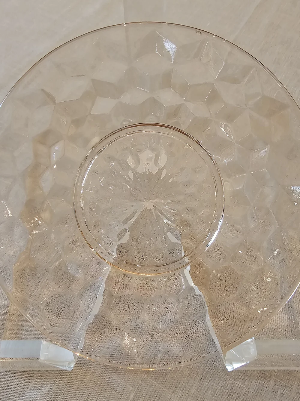 Vintage Jeannette Cube Cubist Pink Depression Glass Bread Dessert Plate 6